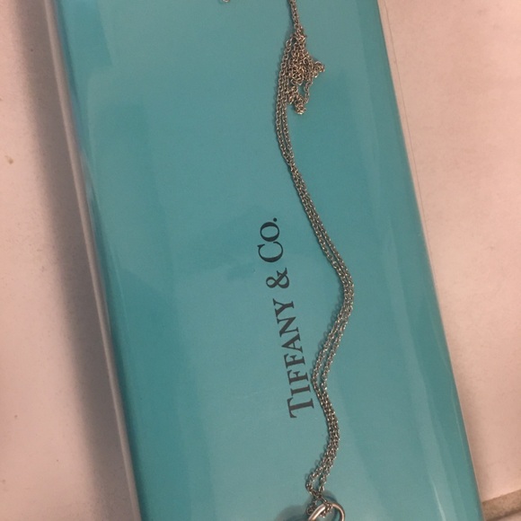 Tiffany&Co sterling with a Diamond mini charm with  original  chain unisex. - Picture 10 of 12